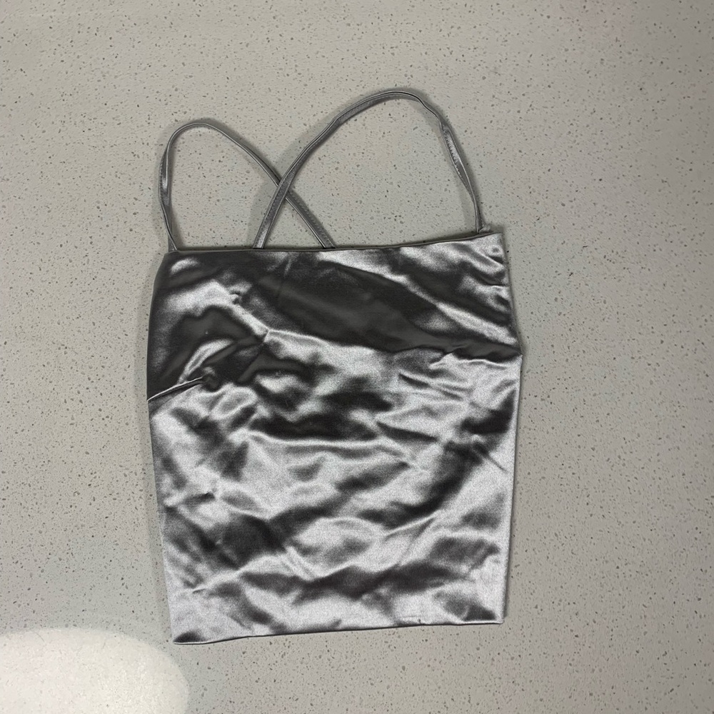 Silver crop top